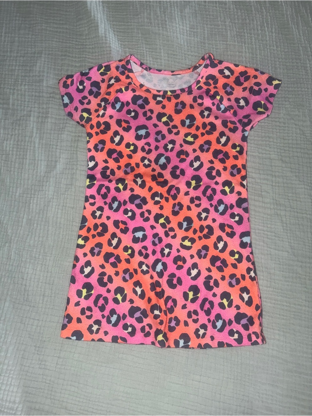 wonder nation Pink & Orange Leopard Print Tee Dress
